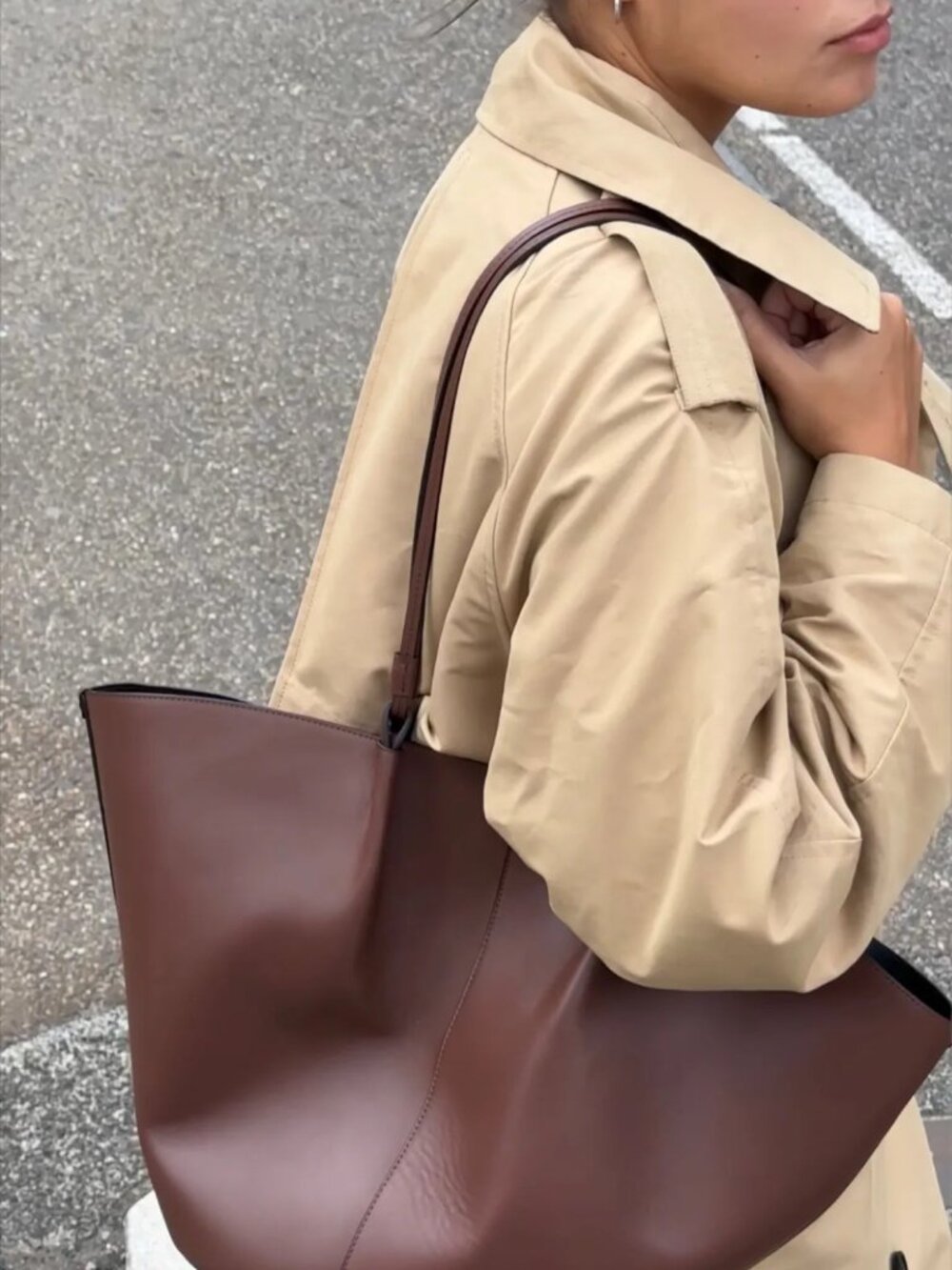 Sezane Mara bag in brown leather